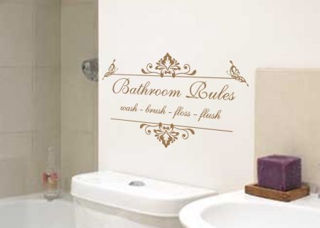 Bathroom rules wall decal sticker