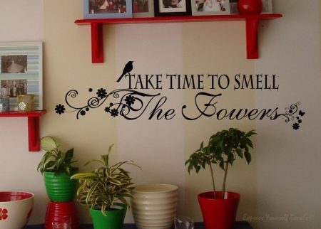 Smell the flowers wall decal sticker