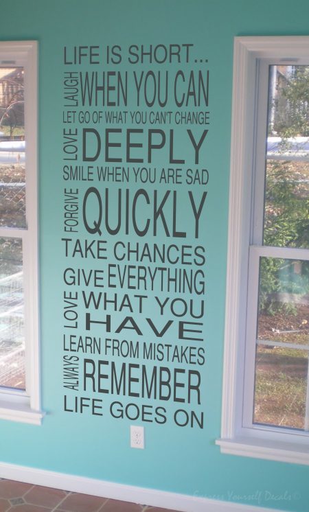 Life is short wall decal sticker