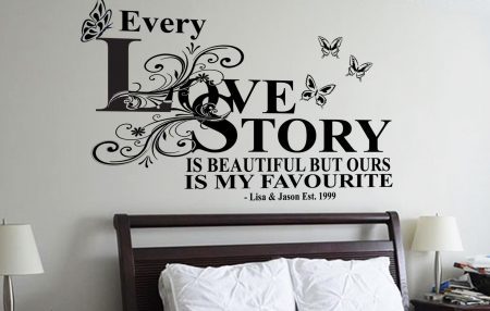 Love story personalised wall decal sticker