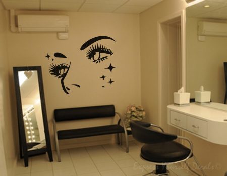 Beauty face stars wall art decal