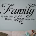 Family where life begins wall decal sticker