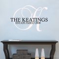 Family name monogram wall decal
