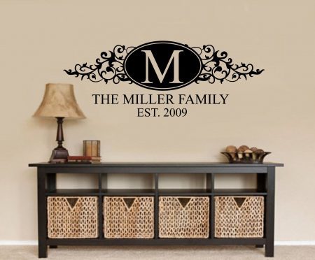 Personalised family name wall decal