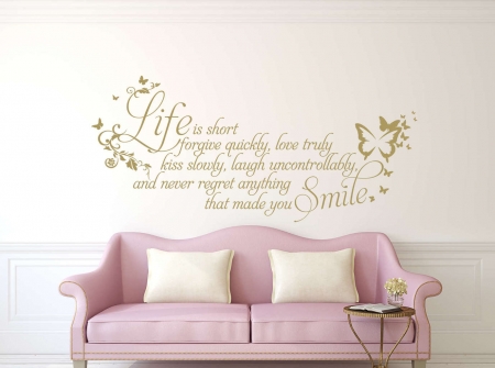 Life is short wall art decal sticker