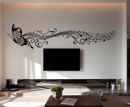 Musical Butterfly wall art decal