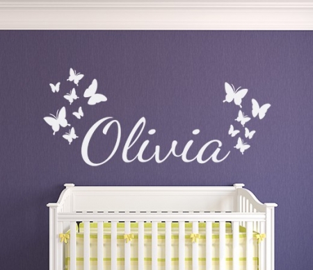 Butterflies personalised wall art decal sticker