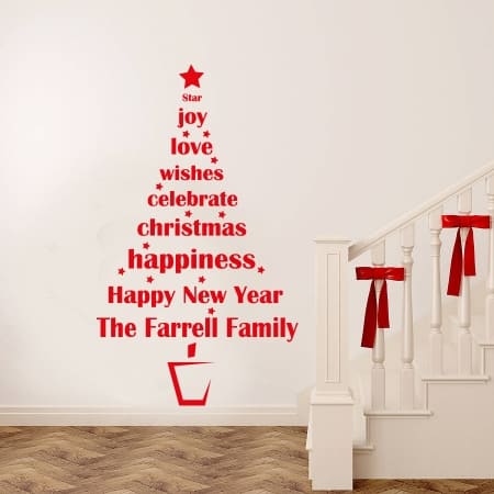 Christmas tree personalised decal sticker