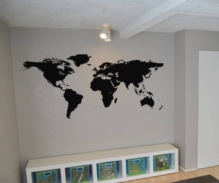 World map wall art decal
