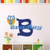 Personalised owl name wall decal