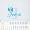 Personalised owl name initial wall decal