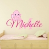 Personalised name baby elephant wall decal sticker