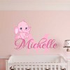 Personalised name baby elephant wall decal sticker