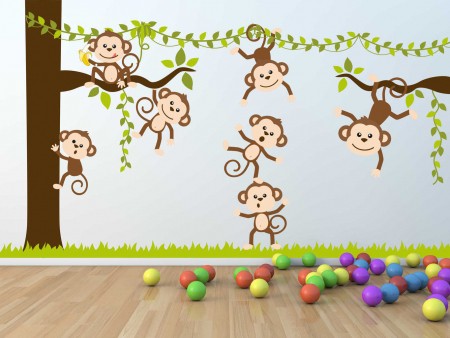 Monkey tree wall decal sticker Monkey tree wall decal sticker