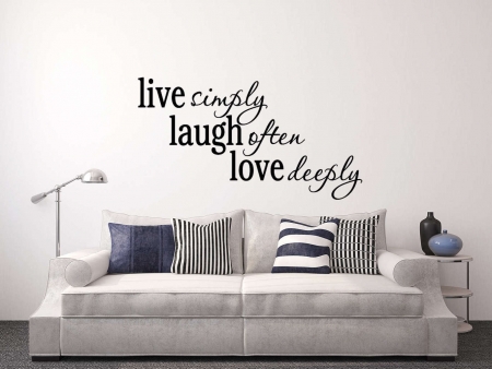 Live simply laugh often love deeply wall decal sticker