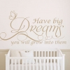 Big dreams wall decal sticker