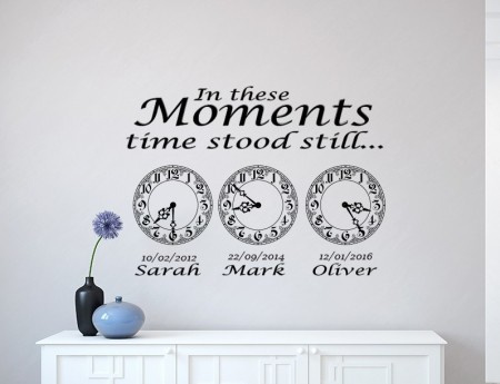In these moments time stood still memory clock wall decal