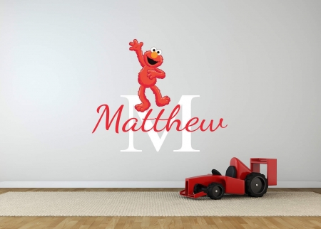 Personalised Elmo name wall decal