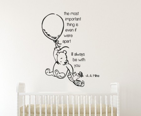 Winnie the Pooh and Piglet Balloon Wall Decal Sticker