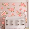 Pink Rose Flower Wall Decal Set