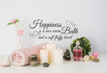 Warm Bath Wall Decal, Bathroom Wall Decals