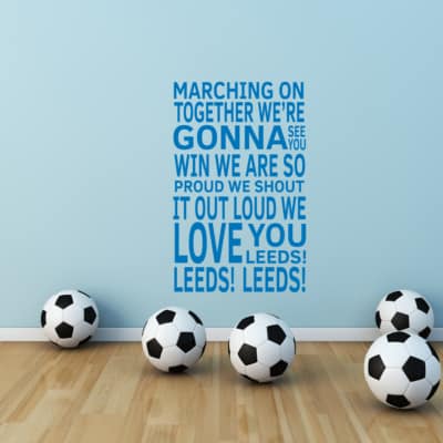 Leeds United 'Marching On Together' Vinyl Decal Sticker – Car Window Or Wall Decor