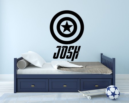 Captain America Wall Decal Sheild Name