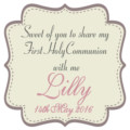 Personalised Communion Sticker Set - Pink Chevron