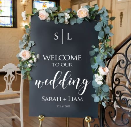 Wedding Welcome Sign Personalised - Custom Wedding Decal DIY